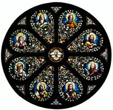 A photo of the rose window from the Archabbey Church.